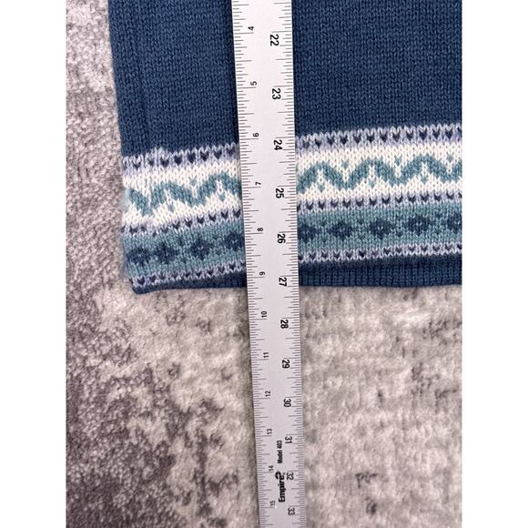 Alpaca Connection Sweater Large Womens Blue Snowflake Fair Isle Crewneck - Picture 6 of 8